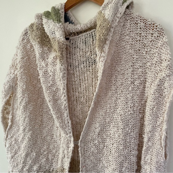 Free People Seaside Stripe Boucle Hooded Cardigan Sweater Open Knit L Large - Picture 4 of 11